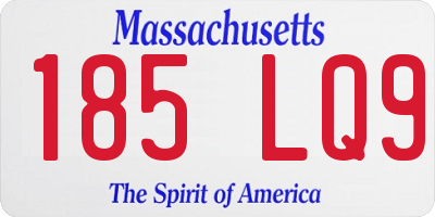 MA license plate 185LQ9