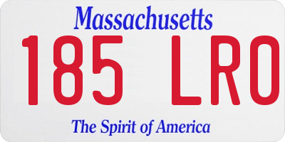 MA license plate 185LR0