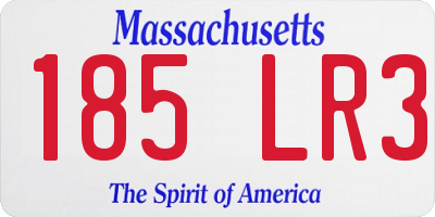 MA license plate 185LR3