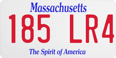 MA license plate 185LR4