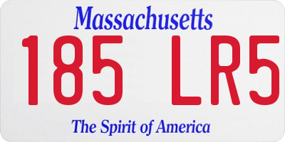 MA license plate 185LR5