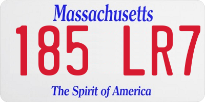 MA license plate 185LR7