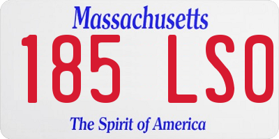 MA license plate 185LS0