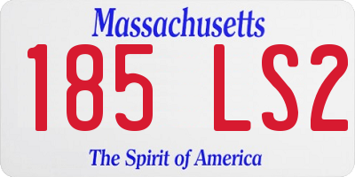 MA license plate 185LS2