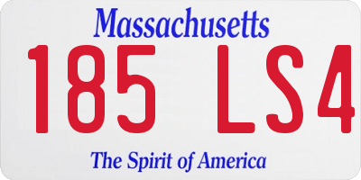 MA license plate 185LS4