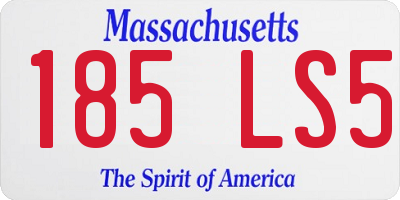MA license plate 185LS5