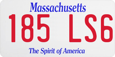 MA license plate 185LS6