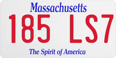 MA license plate 185LS7