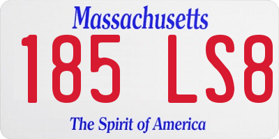 MA license plate 185LS8