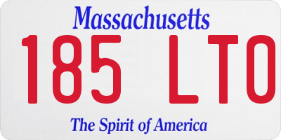 MA license plate 185LT0