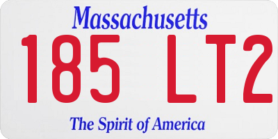 MA license plate 185LT2