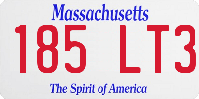 MA license plate 185LT3