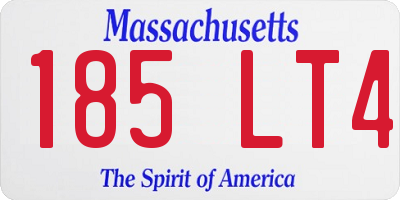 MA license plate 185LT4