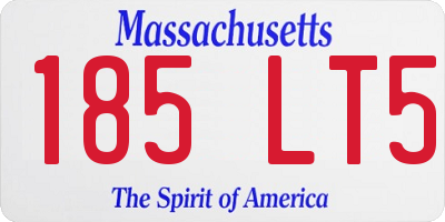 MA license plate 185LT5