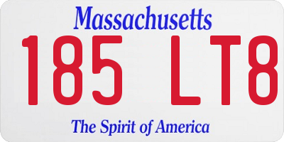 MA license plate 185LT8