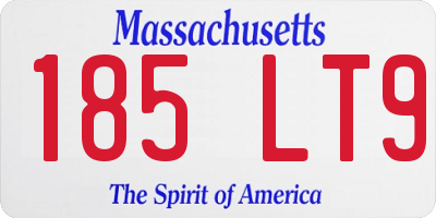 MA license plate 185LT9