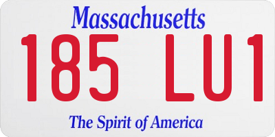 MA license plate 185LU1
