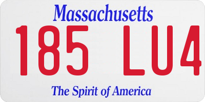 MA license plate 185LU4