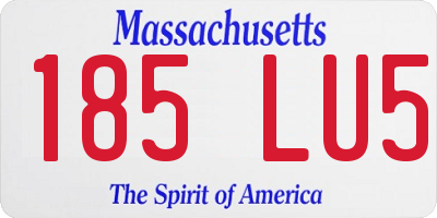MA license plate 185LU5