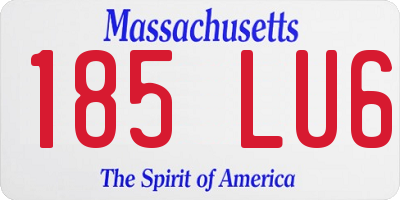 MA license plate 185LU6