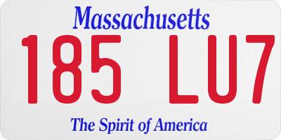 MA license plate 185LU7