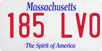 MA license plate 185LV0