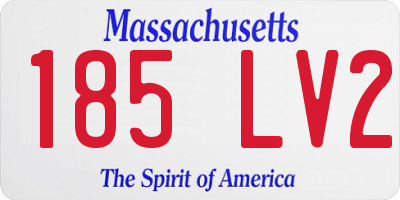 MA license plate 185LV2