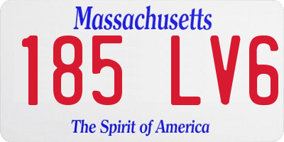 MA license plate 185LV6