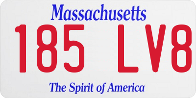 MA license plate 185LV8