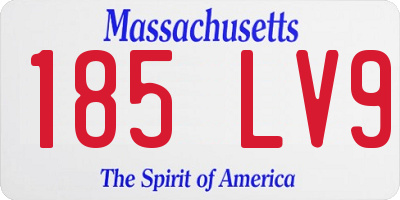 MA license plate 185LV9