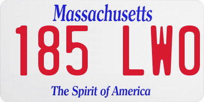 MA license plate 185LW0