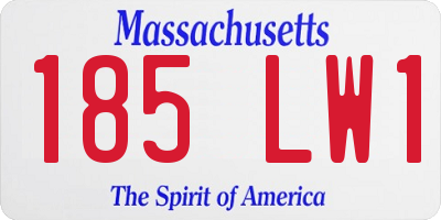 MA license plate 185LW1