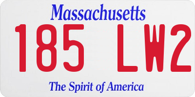 MA license plate 185LW2