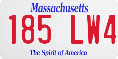 MA license plate 185LW4
