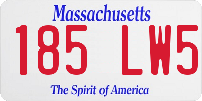 MA license plate 185LW5