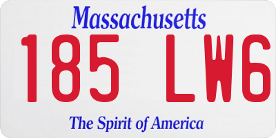 MA license plate 185LW6