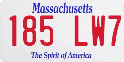 MA license plate 185LW7