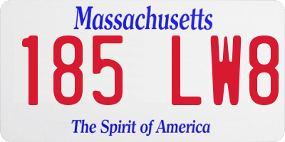 MA license plate 185LW8