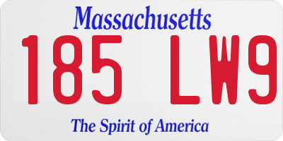 MA license plate 185LW9