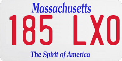 MA license plate 185LX0