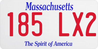 MA license plate 185LX2