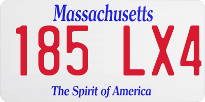 MA license plate 185LX4