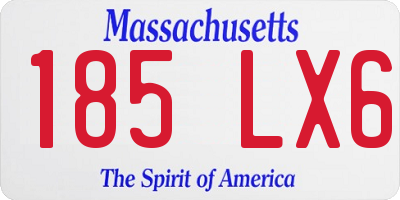 MA license plate 185LX6