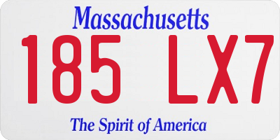 MA license plate 185LX7