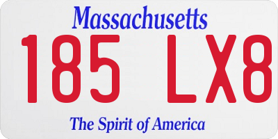 MA license plate 185LX8