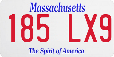 MA license plate 185LX9