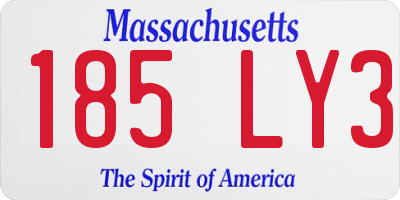 MA license plate 185LY3