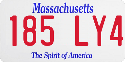 MA license plate 185LY4