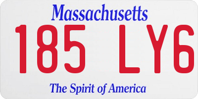 MA license plate 185LY6