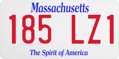 MA license plate 185LZ1